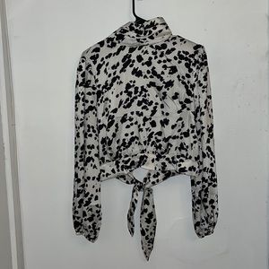 Cow Print Silk Top